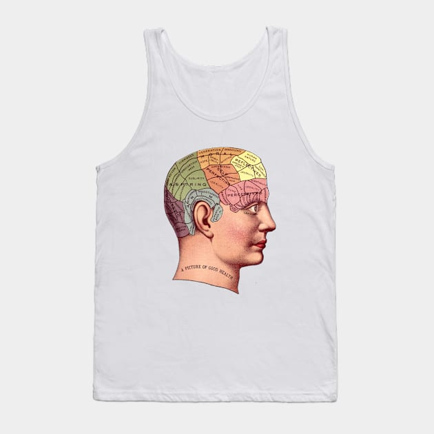 A Picture of Good Health - Vintage Brain Mapping Illustration Tank Top by Naves